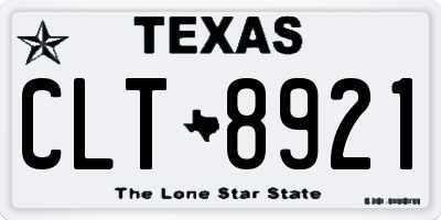 TX license plate CLT8921