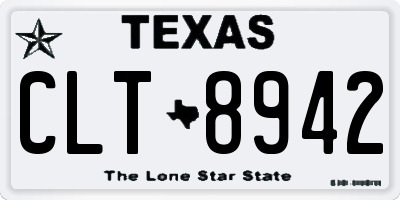TX license plate CLT8942