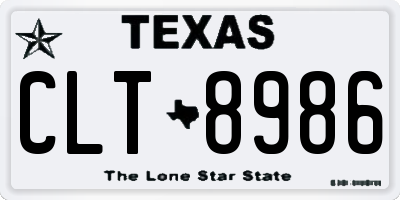 TX license plate CLT8986