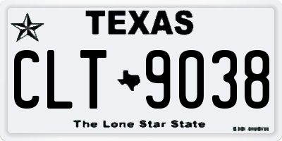 TX license plate CLT9038