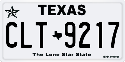 TX license plate CLT9217