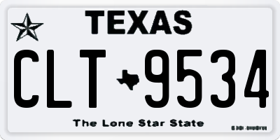 TX license plate CLT9534