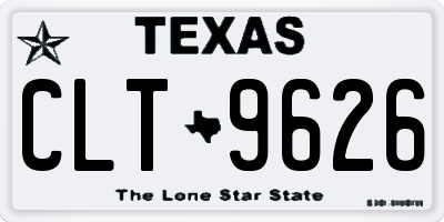TX license plate CLT9626