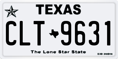 TX license plate CLT9631