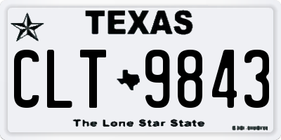 TX license plate CLT9843
