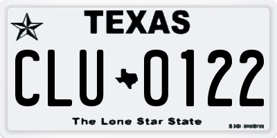 TX license plate CLU0122
