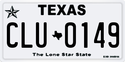 TX license plate CLU0149