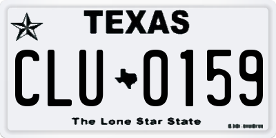 TX license plate CLU0159