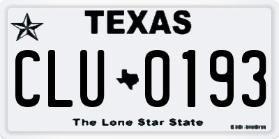 TX license plate CLU0193
