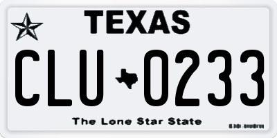 TX license plate CLU0233
