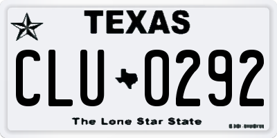 TX license plate CLU0292