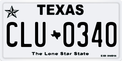 TX license plate CLU0340