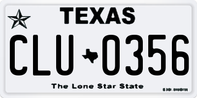 TX license plate CLU0356