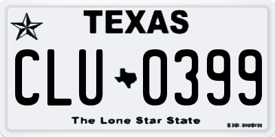 TX license plate CLU0399