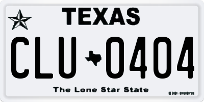 TX license plate CLU0404