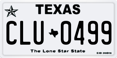 TX license plate CLU0499
