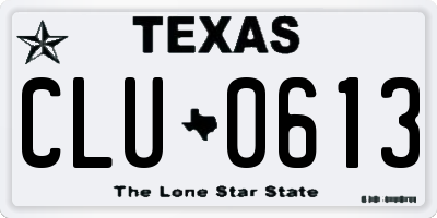 TX license plate CLU0613