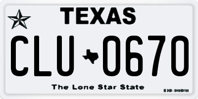 TX license plate CLU0670