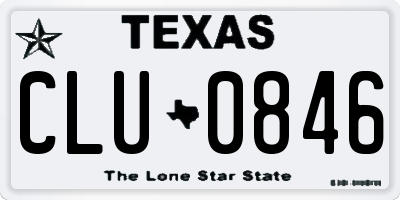 TX license plate CLU0846