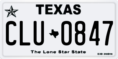 TX license plate CLU0847