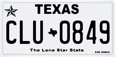 TX license plate CLU0849