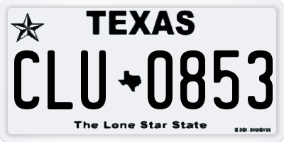 TX license plate CLU0853