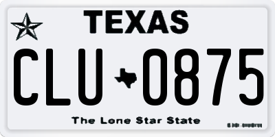 TX license plate CLU0875