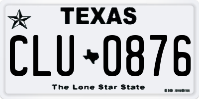 TX license plate CLU0876