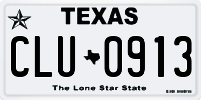 TX license plate CLU0913