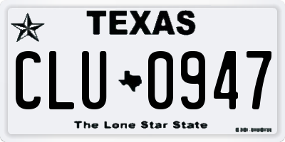 TX license plate CLU0947