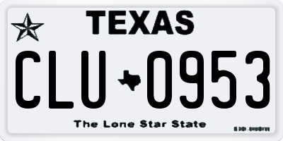 TX license plate CLU0953