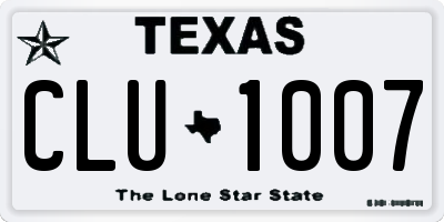 TX license plate CLU1007