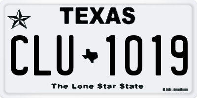 TX license plate CLU1019