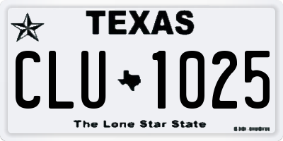 TX license plate CLU1025