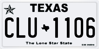 TX license plate CLU1106