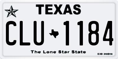 TX license plate CLU1184