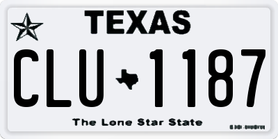 TX license plate CLU1187
