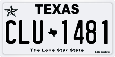 TX license plate CLU1481