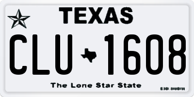 TX license plate CLU1608