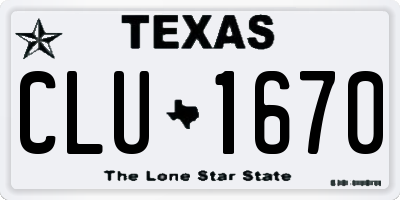 TX license plate CLU1670