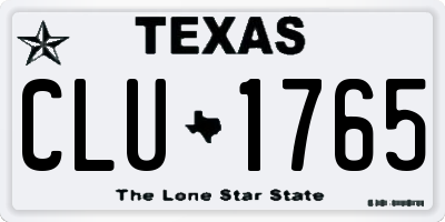 TX license plate CLU1765
