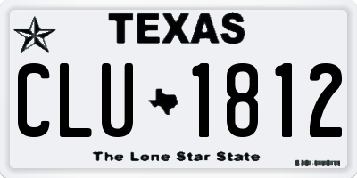 TX license plate CLU1812