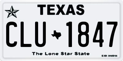 TX license plate CLU1847