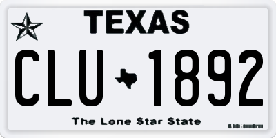 TX license plate CLU1892