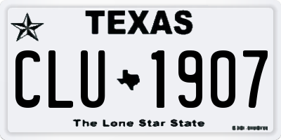TX license plate CLU1907