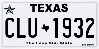 TX license plate CLU1932