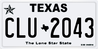 TX license plate CLU2043