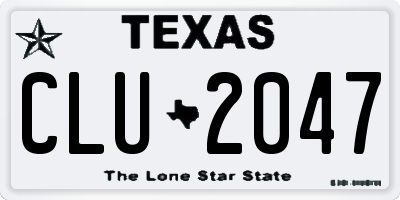 TX license plate CLU2047