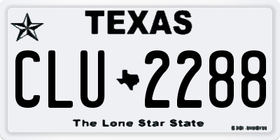 TX license plate CLU2288