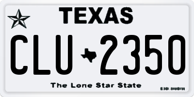TX license plate CLU2350